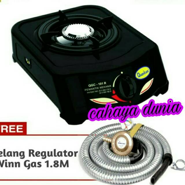 KOMPOR GAS QUANTUM 1 TUNGKU +SELANG PAKET WINN GAS