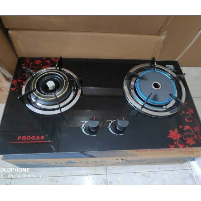 Kompor gas tanam 2 tungku mix bara