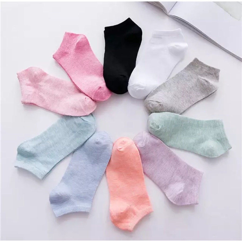 12 atau 6 pasang kaos kaki pendek pria dan wanita