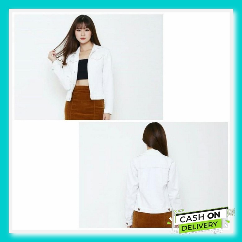 Quena Jaket Jeans Wanita / Jaket Jeans Wanita Oversize / Jaket Jeans W Jaket Levis Putih Crop Cewek