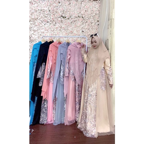 Gamis Set Brukat Clarissa Elzisha Original Muslim