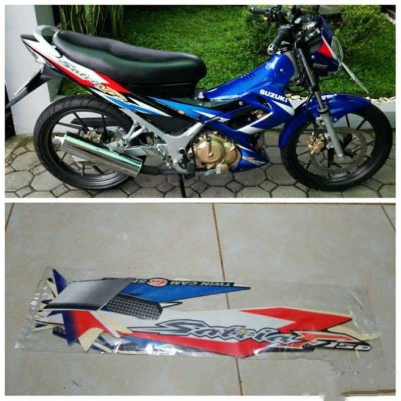 striping satria fu 2005-2006 biru