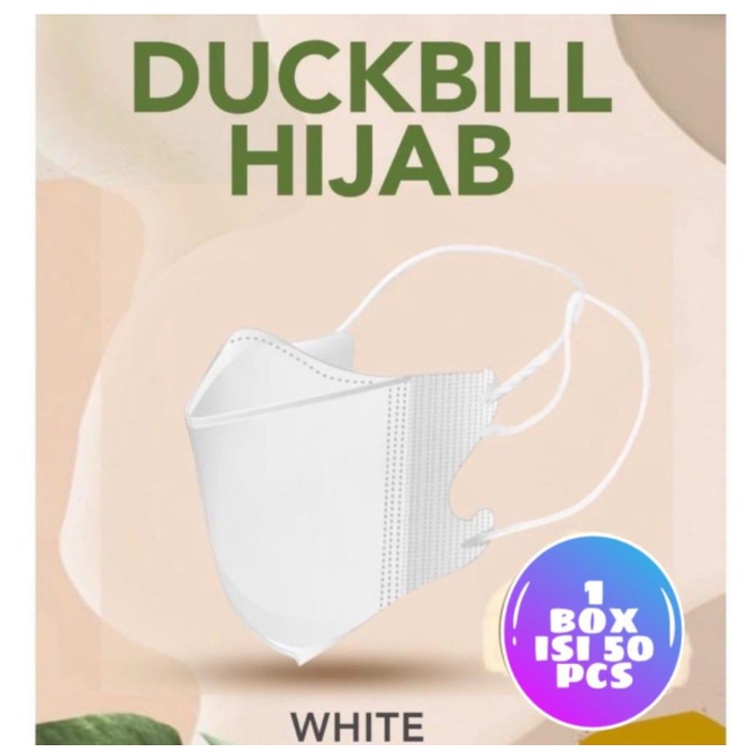 MASKER DUCKBILL HIJAB/HEADLOOP 3PLY MUDAH BERNAFAS