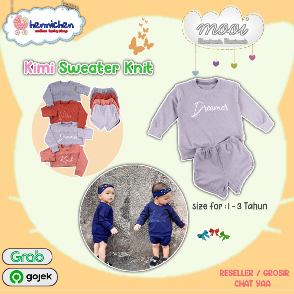 PROMO 7.7 PROMO BAJU LEBARAN MURAH MOOI KIMI SWEATER KNIT SET SWEATER ANAK SWEATER BAYI 1-5 Tahun