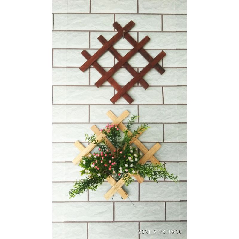 wajik kayu / tatakan bunga kayu/hiasan dinding kayu