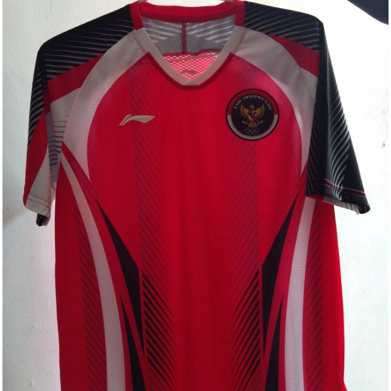 Jersey Olimpiade Indonesia Tokyo 2020  | 100% Original by Li-Ning, warna Merah size XL