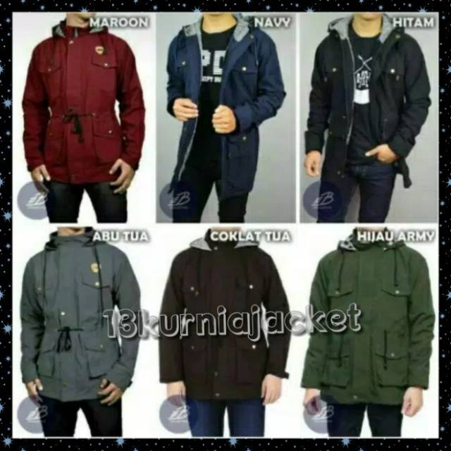 PARKA COWOK PRIA THE BOJIEL MAROON NAVY HITAM MOCA ABU HIJAU AR Jaket Parka Bolak Bal Outerwear G4R4