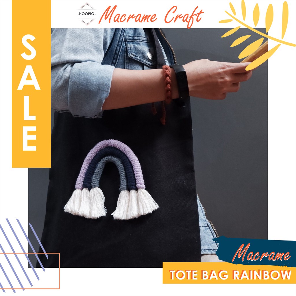 [HOOPIO] TOTE BAG | MACRAME TOTE BAG RAINBOW |TAS MACRAME | MACRAME RAINBOW | TAS KULIAH UNISEX