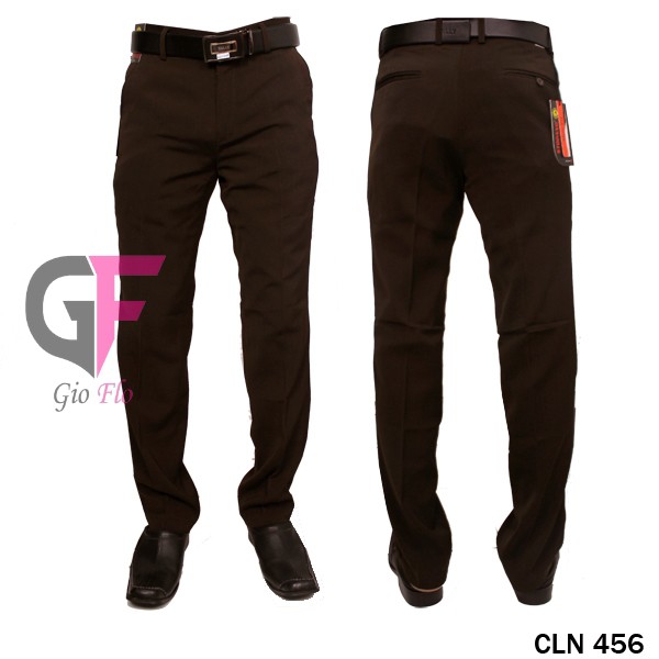 GIOFLO Busana Slim Fit Pria Celana Pria Formal Katun Brown / CLN 456