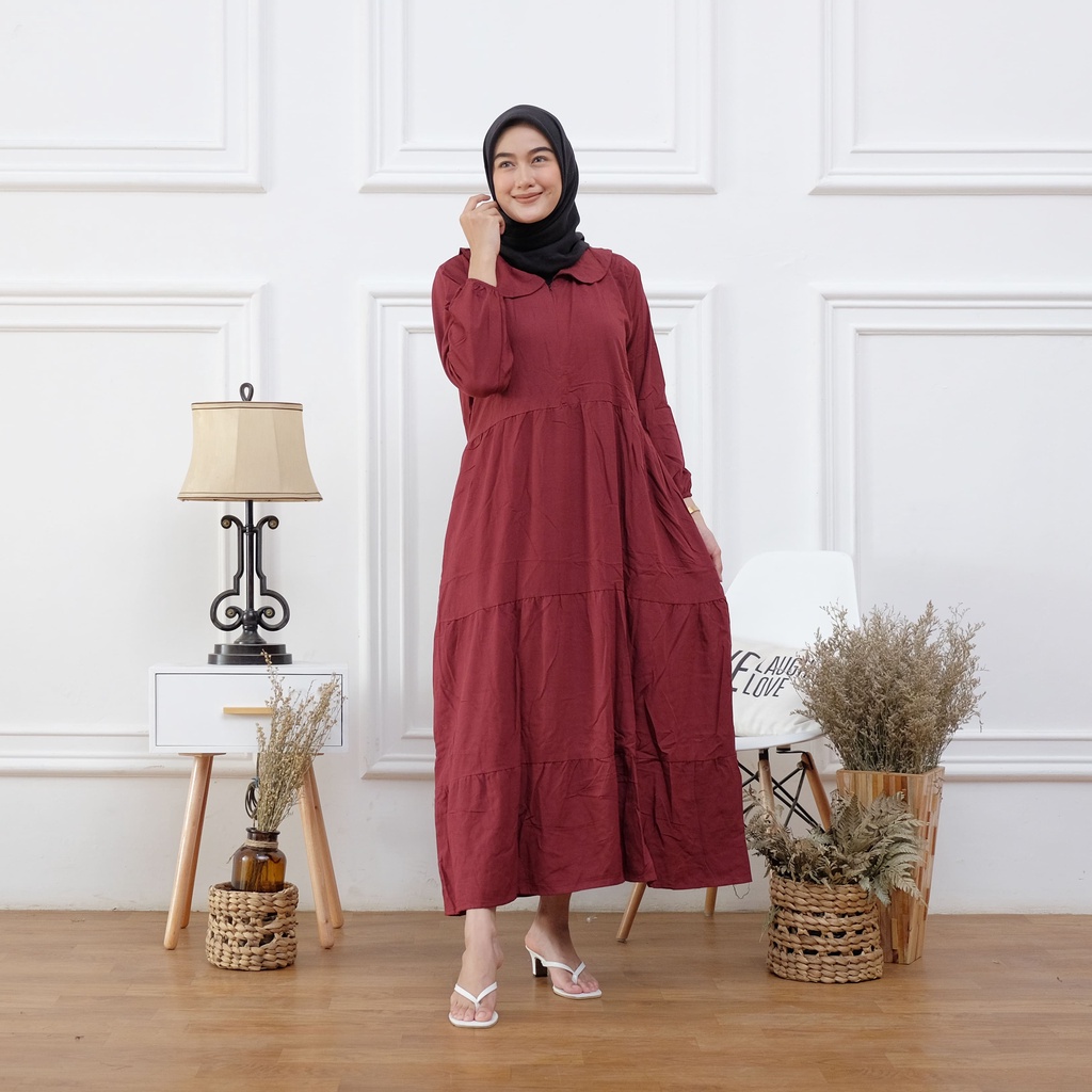 LONGDRES VIRAL DRES GAMIS POLOS REMPEL BUSUI FRIENDLY BEST SELLER - BATIK RINATEX