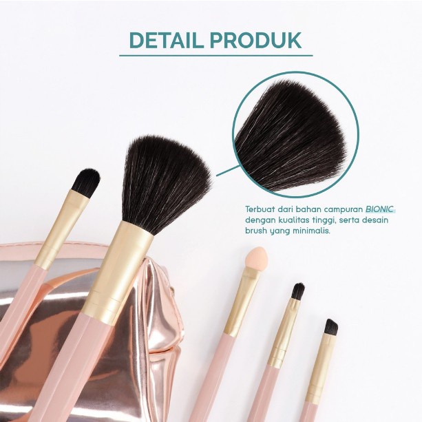 BELLA - MAKE UP BRUSH 5IN1 KUAS RIAS MAKE UP BRUSH SET 5 IN 1 / KUAS BRUSH KOSMETIK - MURAH