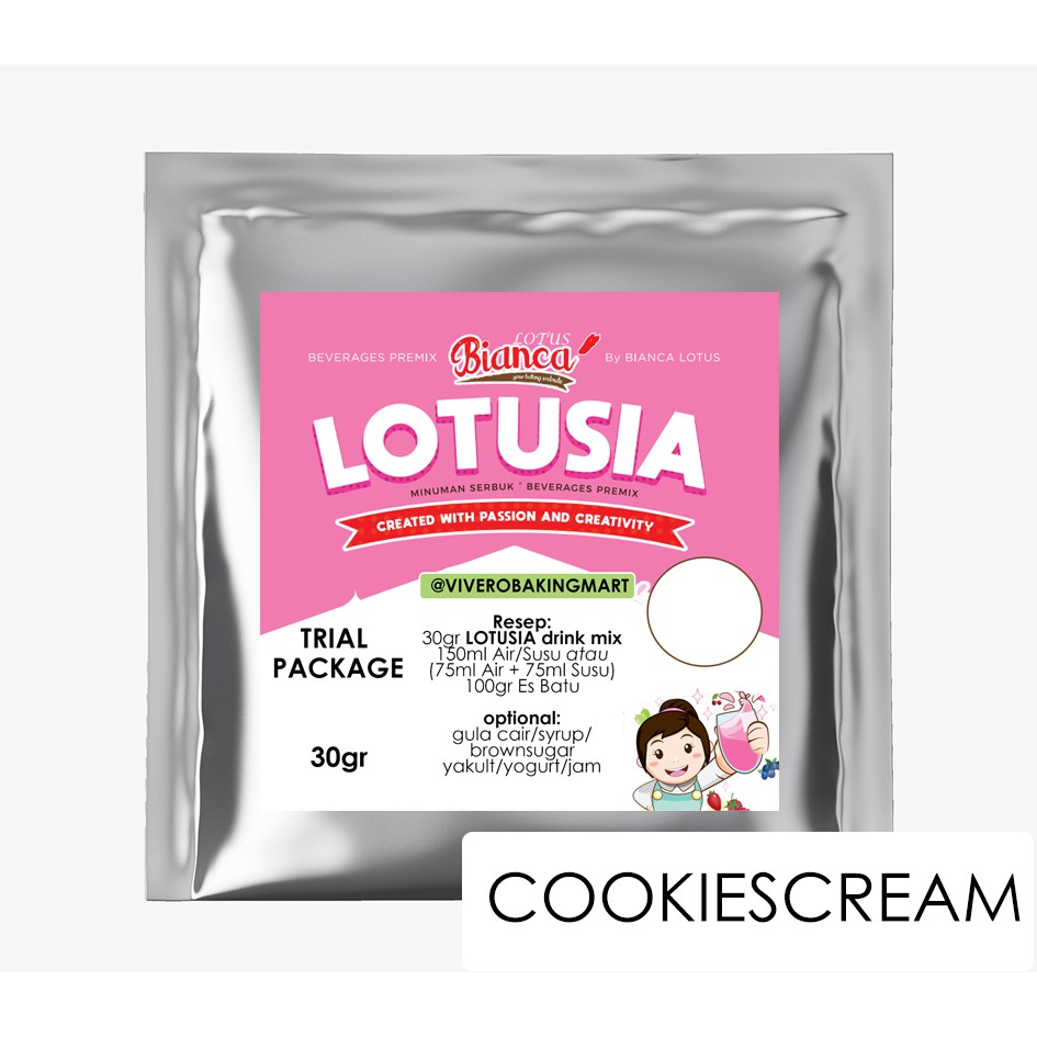 30gr Lotusia Cookies Cream Drink Premix (TRIAL PACKAGE)