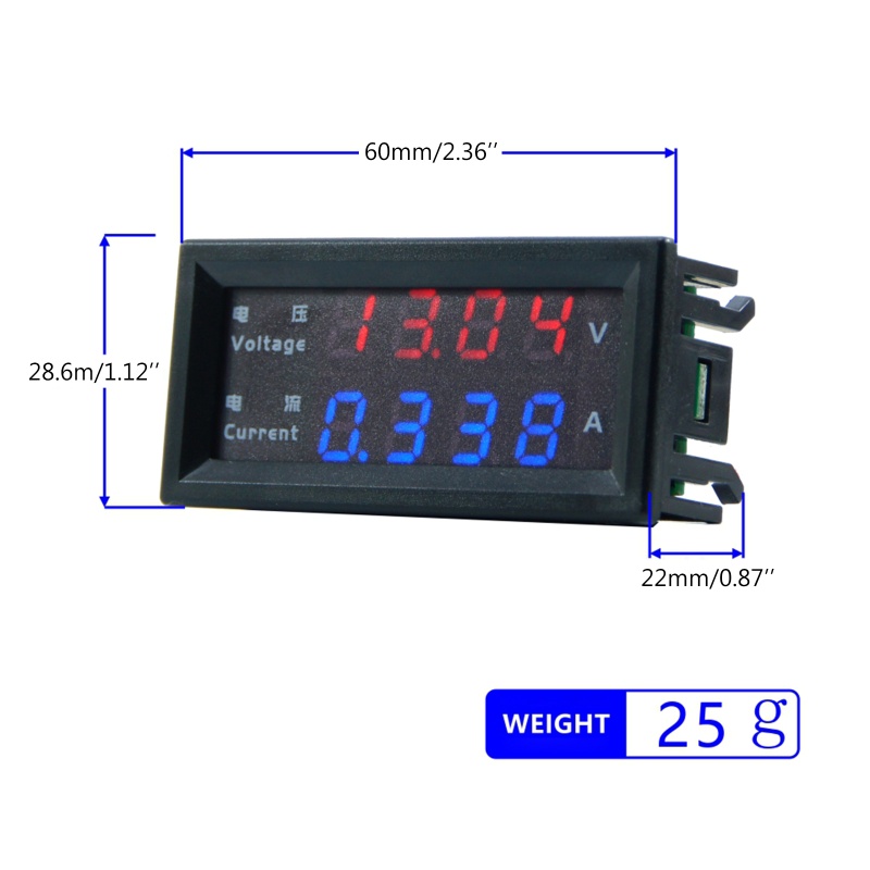 Cre Dc 100v 200v 10a Voltmeter Ammeter 4 Digit Presisi Tinggi Display Digital Led Ganda