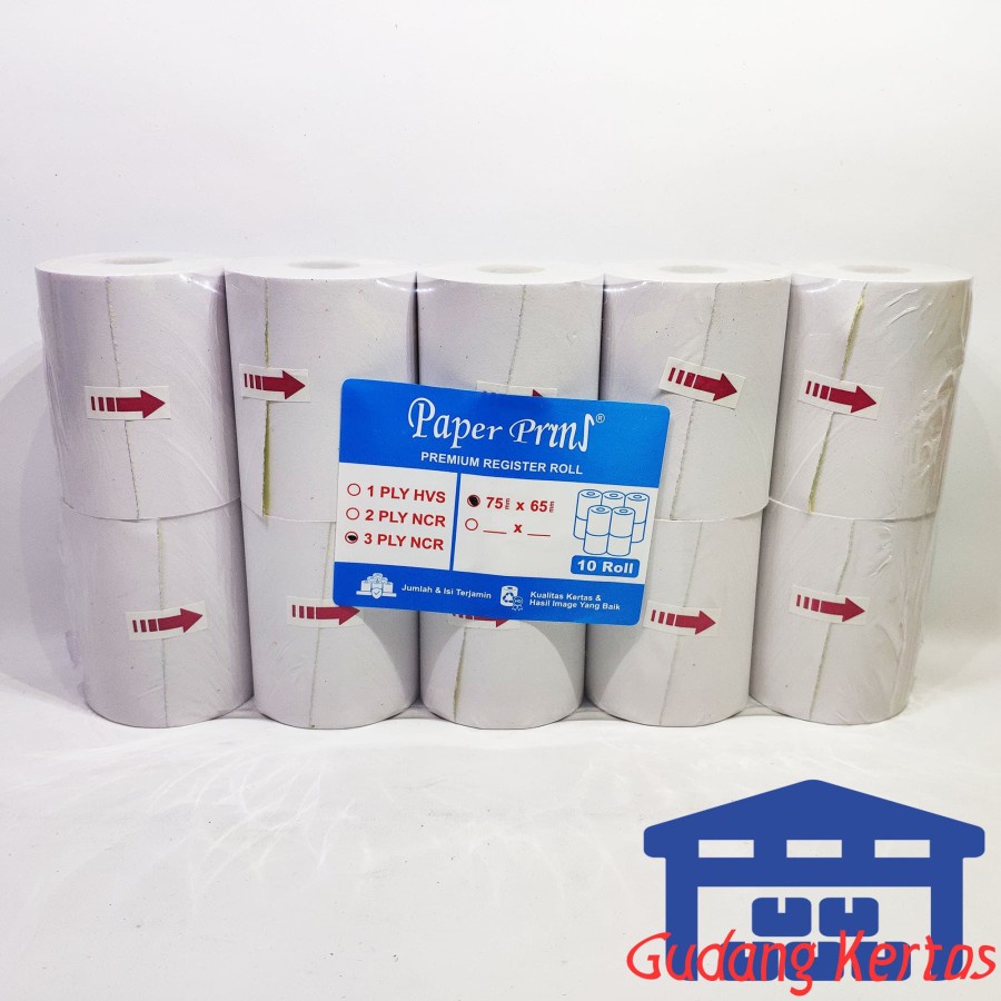 

STROOK 75 X 65 3PLY NCR PAPERPRYNS 10 ROLL
