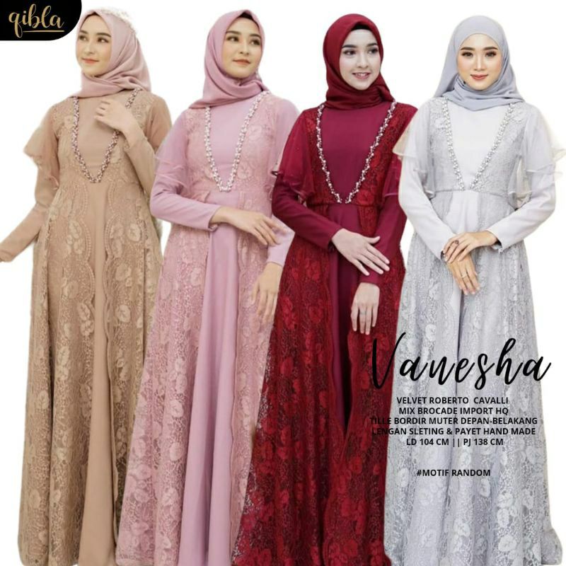 GAMIS BRUKAT TERBARU MEWAH / DRESS KONDANGAN JUMBO STANDAR / DRES MUSLIM / BAJU PESTA WANITA / GAMIS