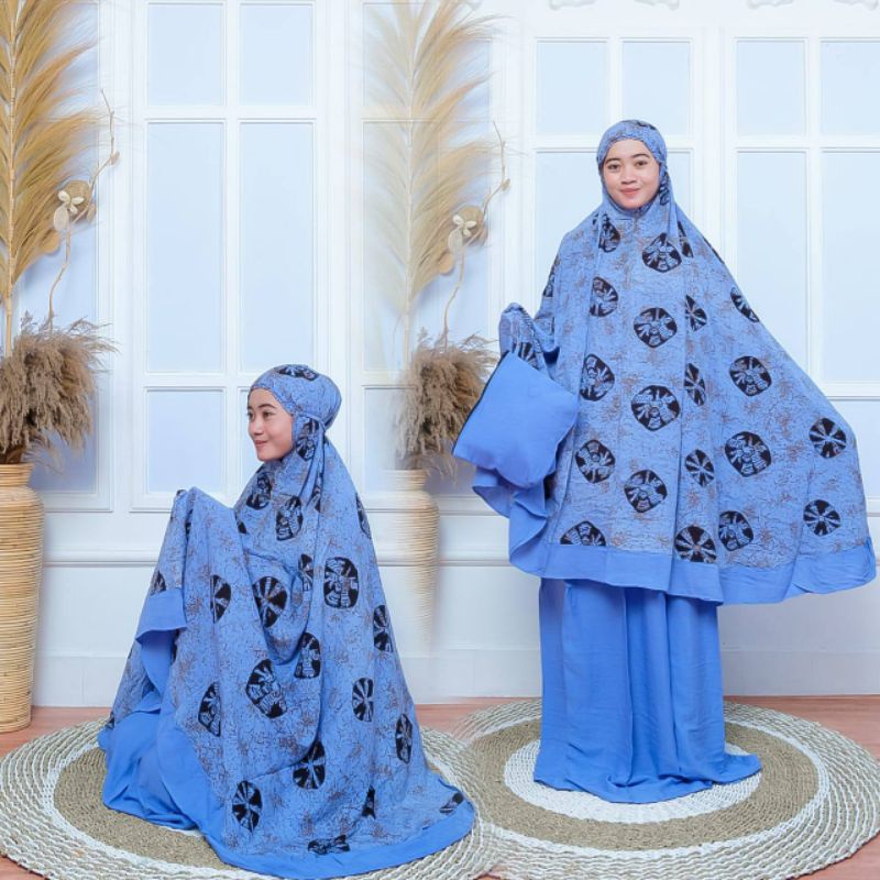 MUKENA DEWASA RAYON SUPER PREMIUM MOTIF KOMBINASI BATIK PEKALONGAN TERBARU KEKINIAN