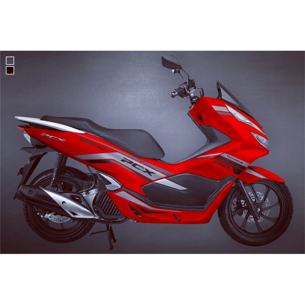 Stiker Cutting Honda Pcx grafis minimalis silver striping variasi non decal