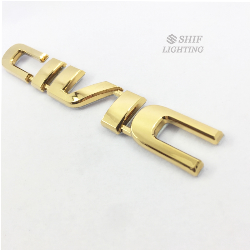 Stiker Emblem Bahan ABS Warna Gold Civic Logo Untuk Mobil Honda Civic