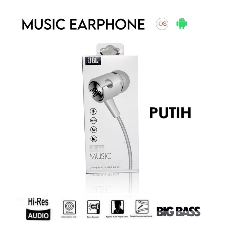 GROSIR HANDSFREE J 63 SUPERBASS Music Earphone