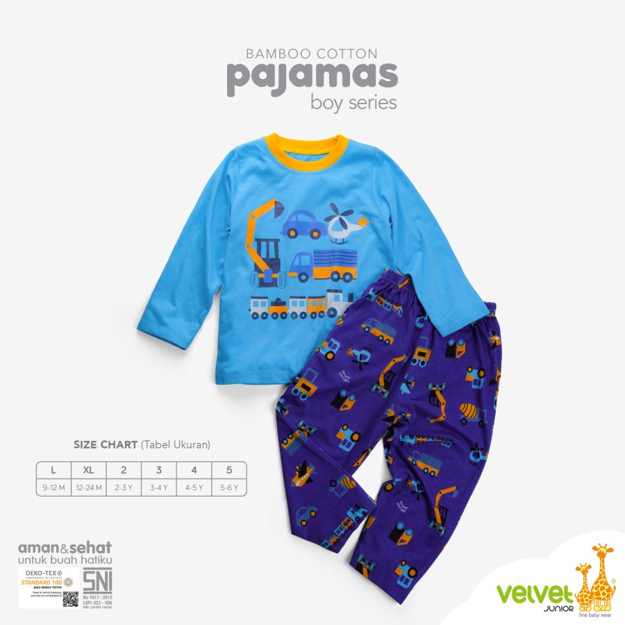 Velvet Junior Piyama Anak Bamboo Cotton Pajamas series