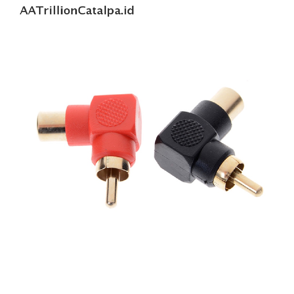 1pc Adapter Konektor Plug RCA Male Ke Female Sudut Kanan 90 Derajat Untuk Handphone