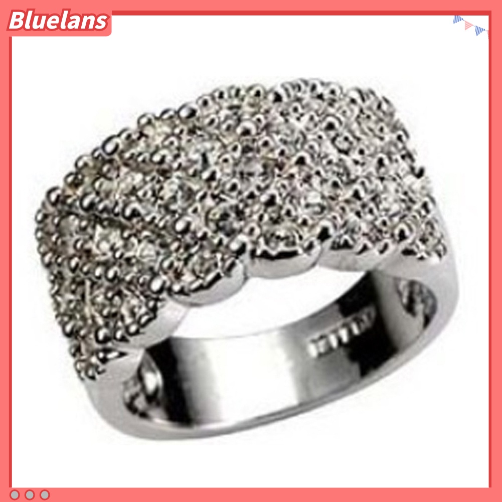 Bluelans Luxury Ladies Rhinestone Inlaid Finger Ring Wedding Engagement Jewelry Gift