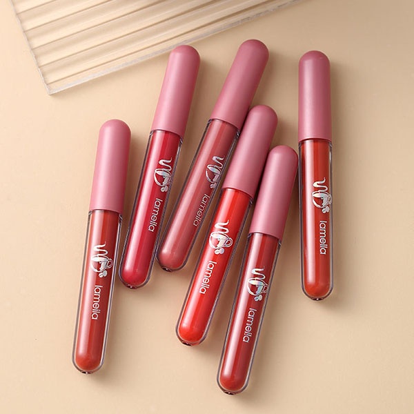 Lameila Lip Glaze Waterproof Anti Lengket 6 Warna / Lipstick Lameila Nude Edition Lipcream Matte / Lipstik Cair Lip Gloss Pelembab Bibir / TV-15