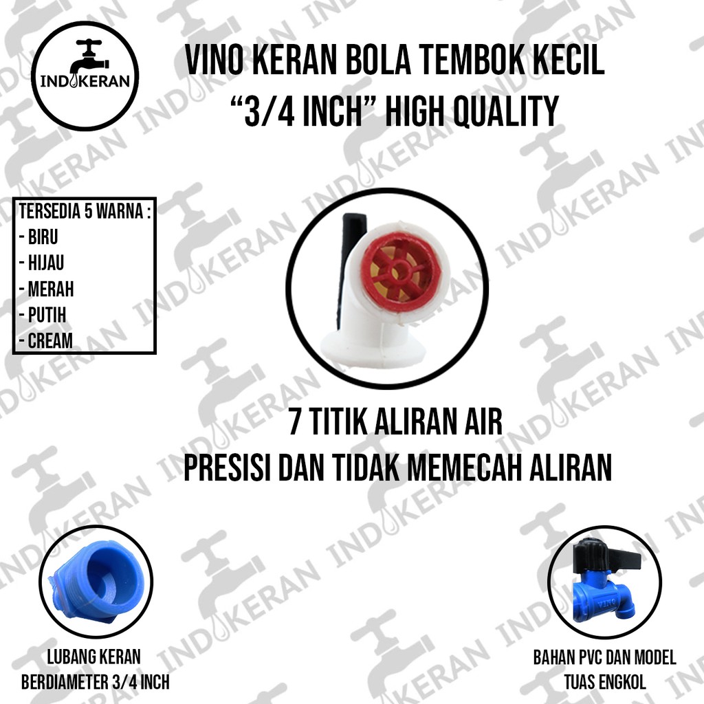 VINO - Kran Air Bola Tembok Kecil - 3/4 Inch - High Quality