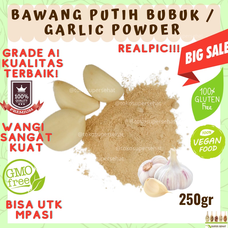 

BAWANG PUTIH BUBUK 250GR GARLIC POWDER 250GR / BAWANG PUTIH BUBUK PREMIUM GARLIC POWDER PREMIUM