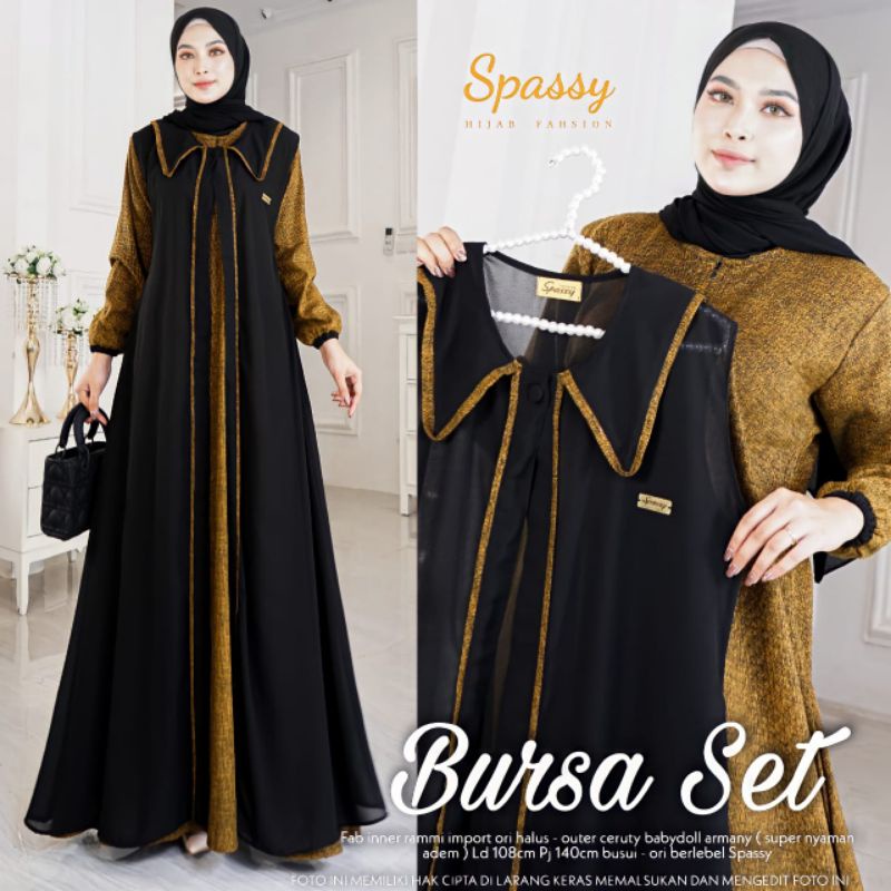 Dress Balqis 2# Bursa Set By Spassy Original