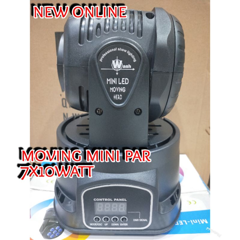 Mini moving HEAD PAR 7 LED X 10watt full colour 7 warna