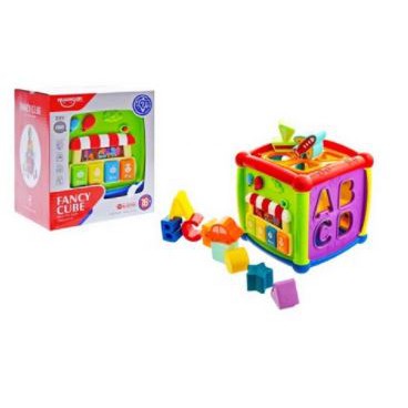 Mainan Edukasi Anak Bayi Music Piano dan Puzzle Fancy Cube Shape Sorting Box 2 in