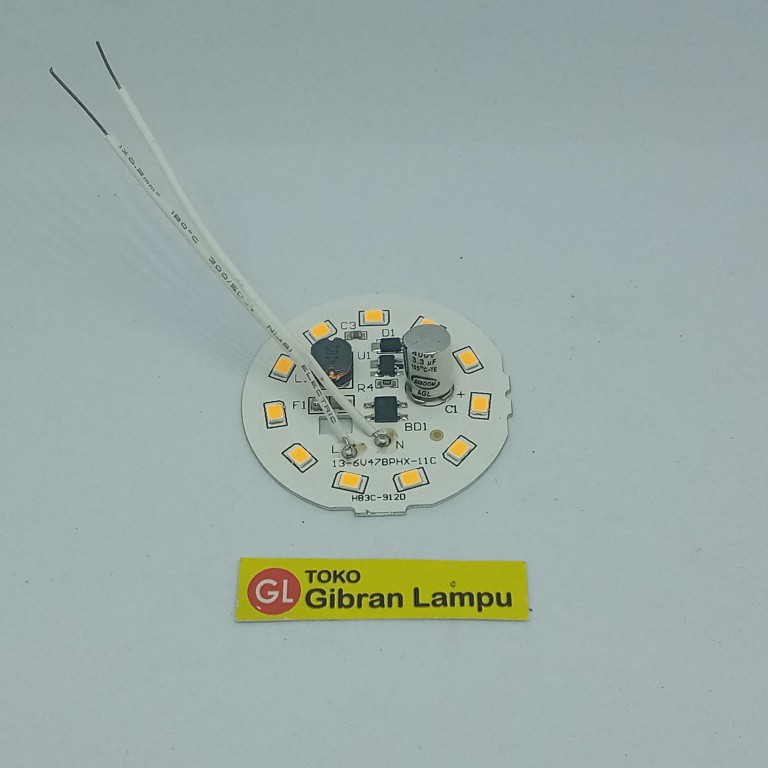 PCB Mata Lampu LED AC 9w Kuning - Mata LED AC 9 Watt DOB - Langsung 220V (BM)