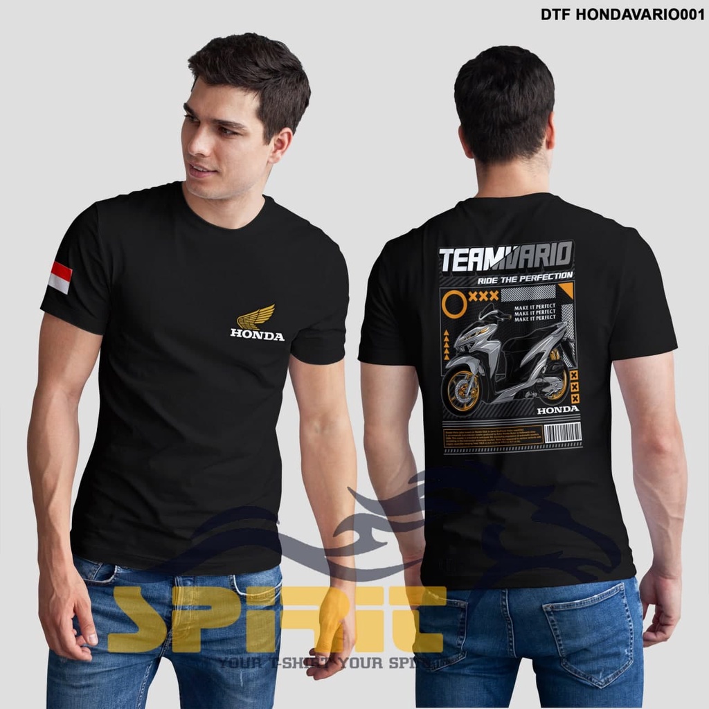 Kaos Distro Motor Vario Racing Baju Honda Vario Sablon DTF Premium Cotton 100% Original Jumbo-Spirit