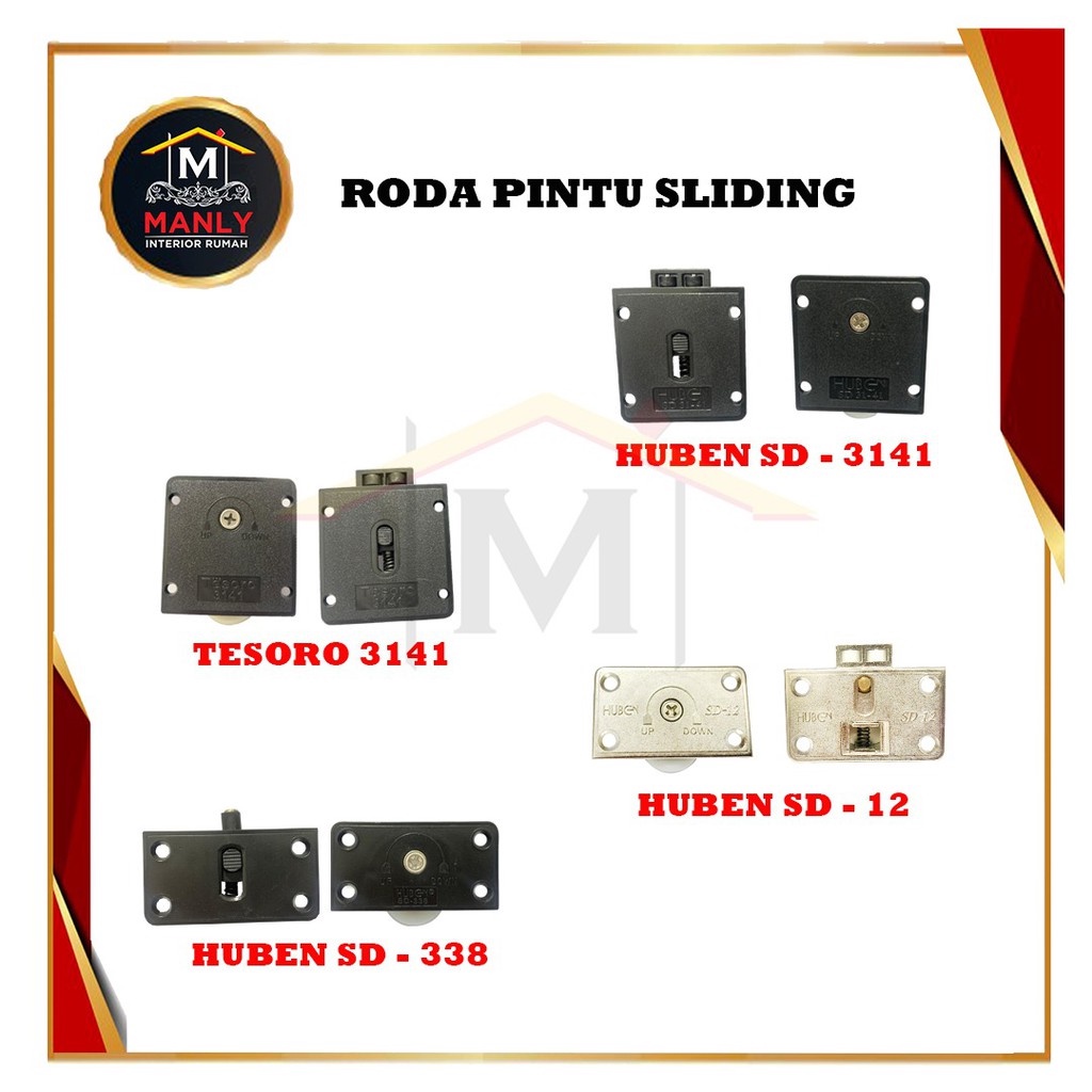 Roda Pintu Lemari Sliding SD 3141 / SD 12 /SD 338, Roda Lemari Geser isi 1 SET.