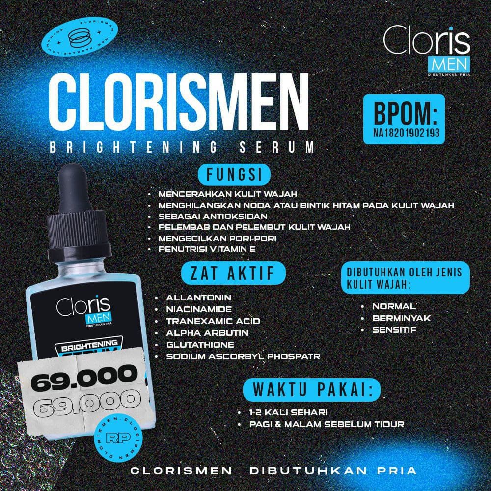 Serum Wajah Pria Clorismen Brightening Perawatan Wajah Pria Pencerah Wajah Cowok Cloris Men C11