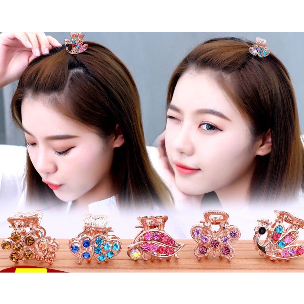 BAJ Jedai 2.5cm Mutiara Premium Jepit Rambut Alloy Korea Mutiara Permata Jepit Salon Logam Warna Emas Warna Warni IR069