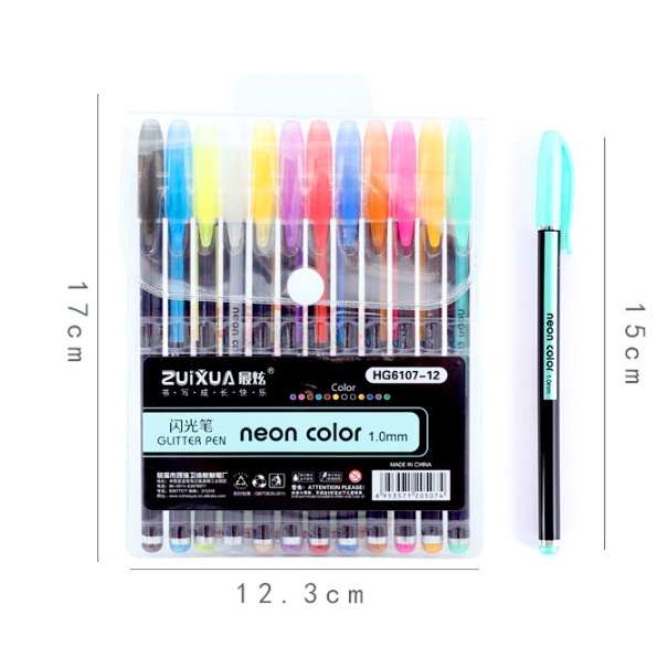 Set Bolpoin Warna NEON Isi 12 / 16 / 24 pcs / Set Pulpen Warna NEON COLOR Set 24 / 16 / 12 pcs / Pulpen Warna-Warni untuk Buku Hitam