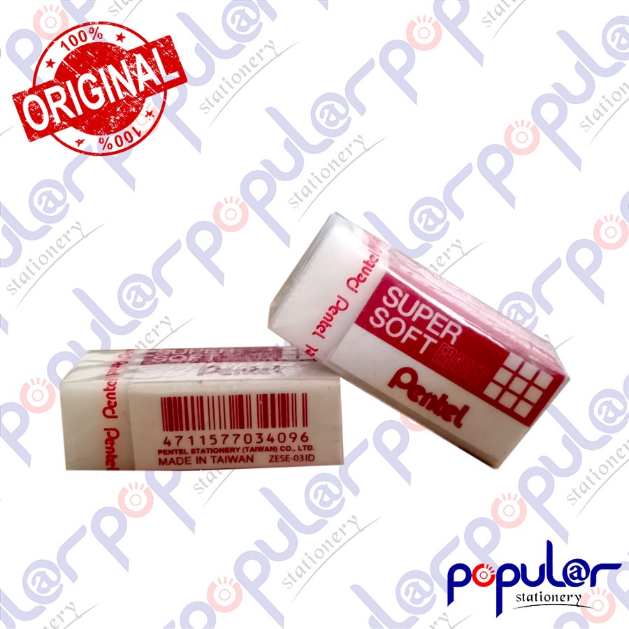 

Penghapus / Eraser Kecil Pentel Putih - Merah No. ZESE03lD