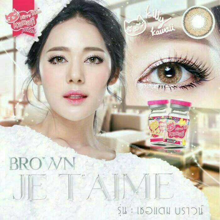 SOFTLENS KITTY KAWAII JETAIME BROWN -NORMAL/MINUS / SOSFTLENS MATA / LENSA MATA