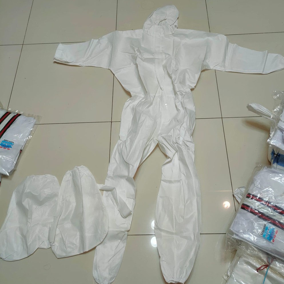 BAJU APD POLOS MEDIS ICU LEVEL INCLUDE COVER SHOES bahan Laminasi Mikroporus