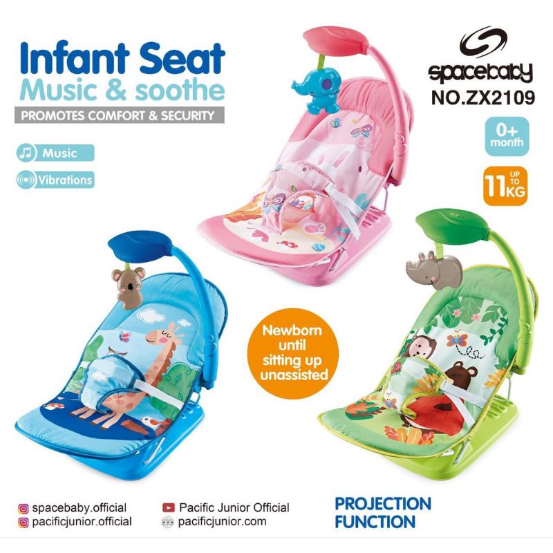 space baby infant seat music &amp; soothe