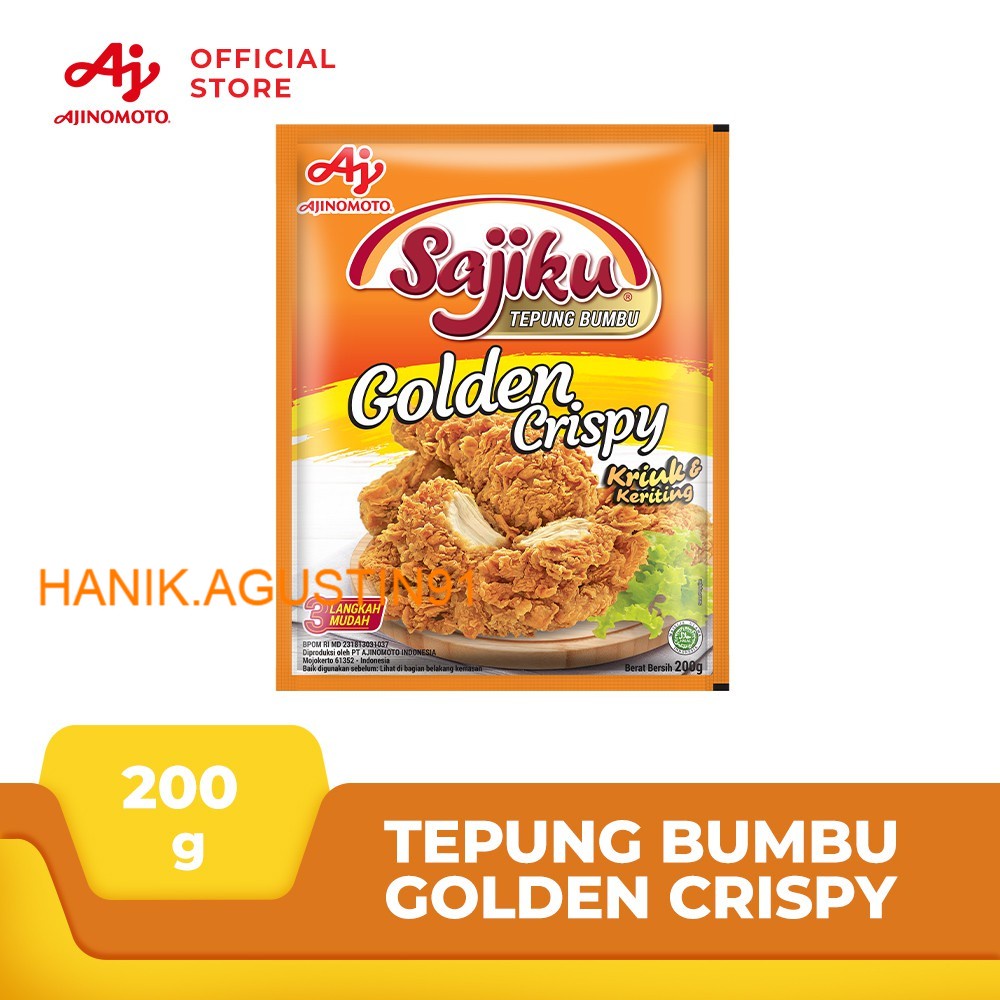 

SAJIKU Tepung bumbu Golden crispy 200g Sachet SS91