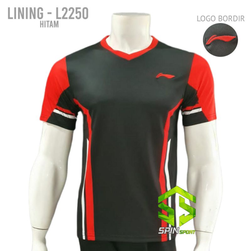 [L2250 Hitam] Thomas & Uber Cup Kaos Baju Lining Li-Ning Import Premium Terbaru At Dry Badminton Ten