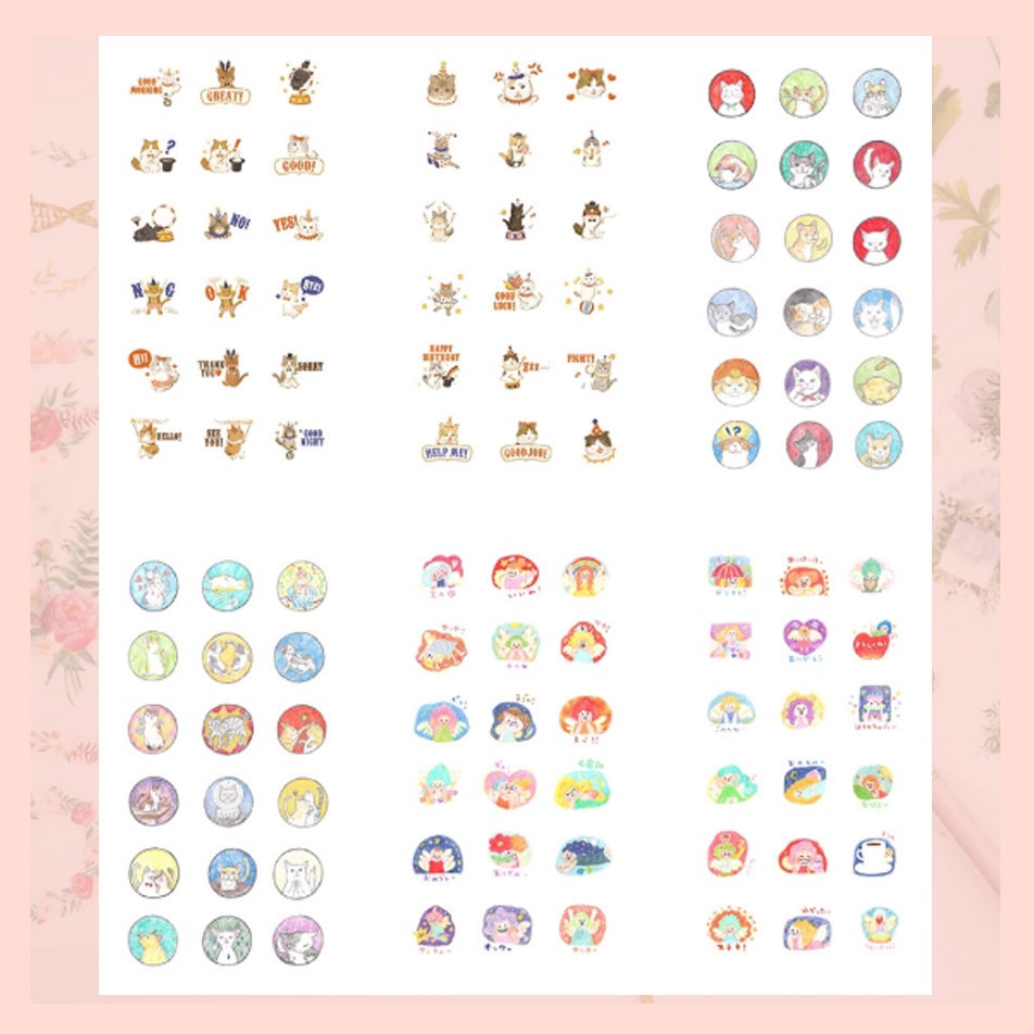 

6 SHEETS CARTOON SERIES 2 STICKER / STIKER / ALAT TULIS / SCRAPBOOK / JOURNAL / IMPORT / STATIONERY