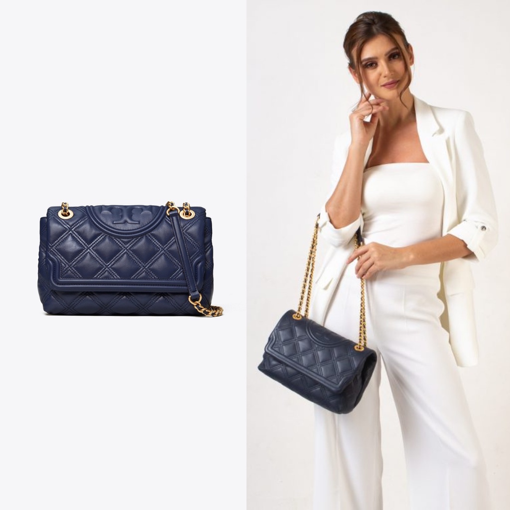 Tory Burch Fleming Soft Convertible Shoulder Bag - Royal Navy