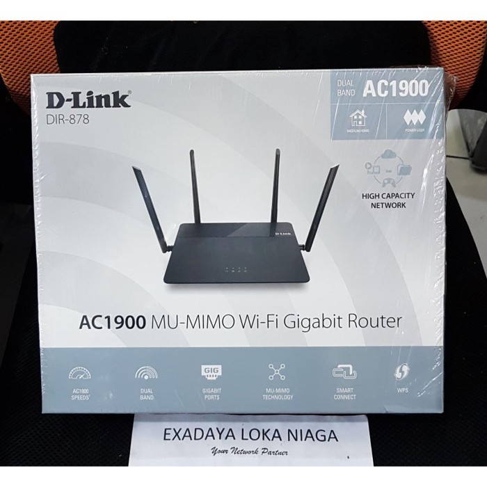 Solusi D-Link DIR-878 Wireless AC1900 MU-MIMO DualBand Gigabit Router Diskon