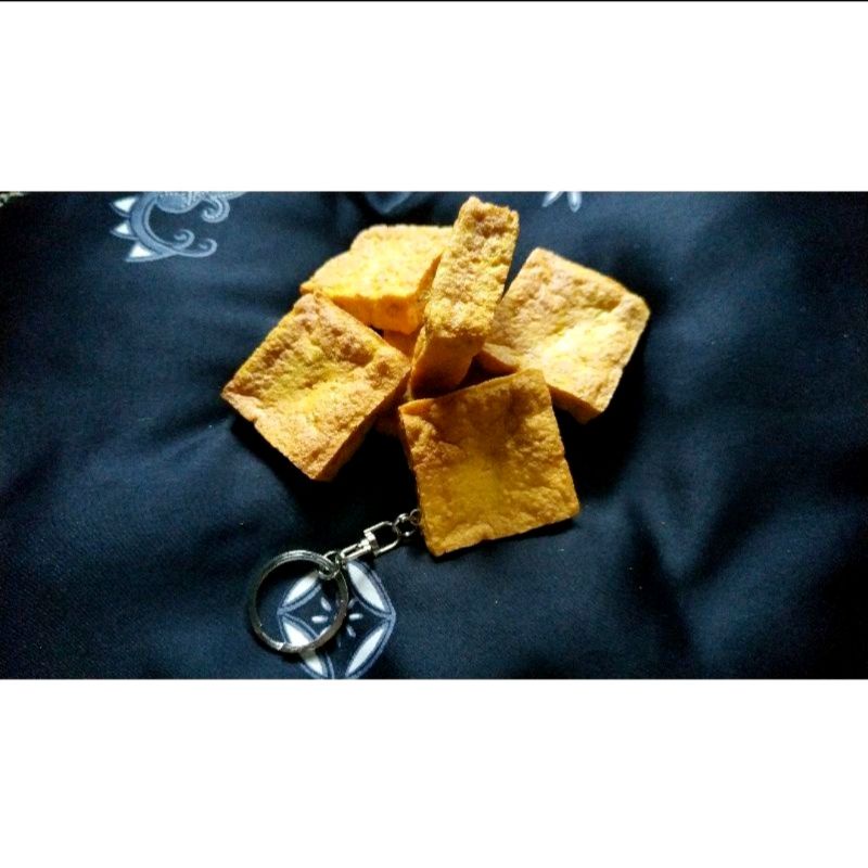 gantungan kunci unik lucu tempe ayam goreng