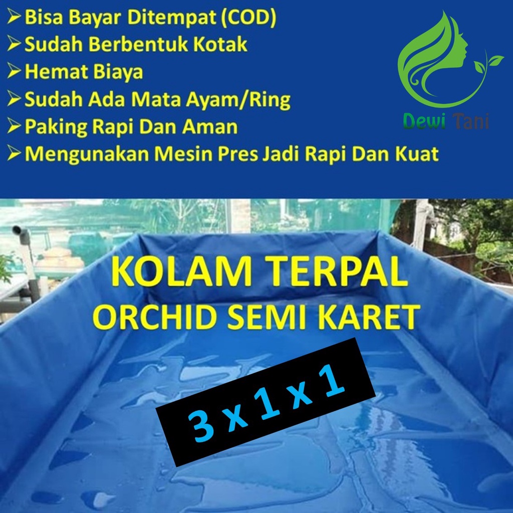 Kolam Terpal Kotak Bioflok 3 x 1 x 1 Orchid