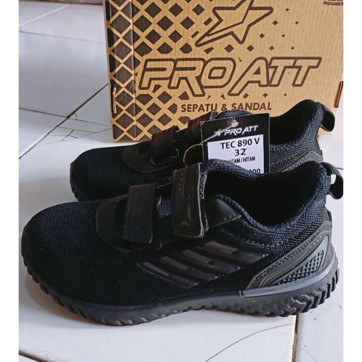 Sepatu Pro ATT Sepatu Sekolah/Sepatu hitam perekat size 31-34